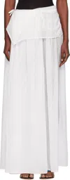 Paris Georgia White Elemental Silk Voile Maxi Skirt In White