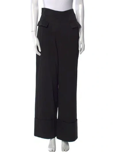 Pre-owned Paris Georgia Wide Leg Pants In Black