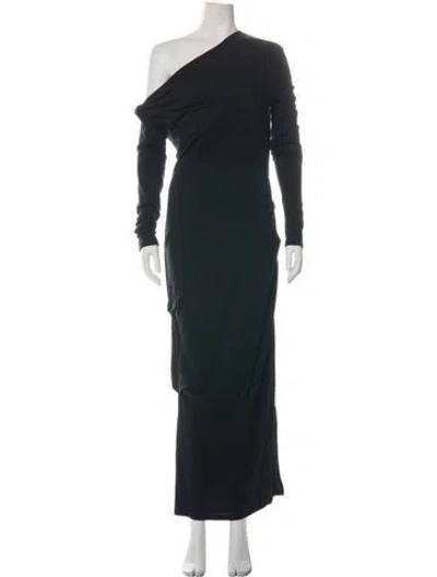 Pre-owned Paris Georgia Wool Long Dress In Black