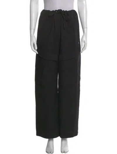 Pre-owned Paris Georgia Wool Wide Leg Pants In Black