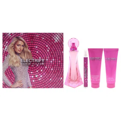 Paris Hilton Electrify By  For Women - 4 Pc Gift Set 3.4oz Edp Spray, 0.34oz Edp Spray (mini), 3oz Ba In Multi