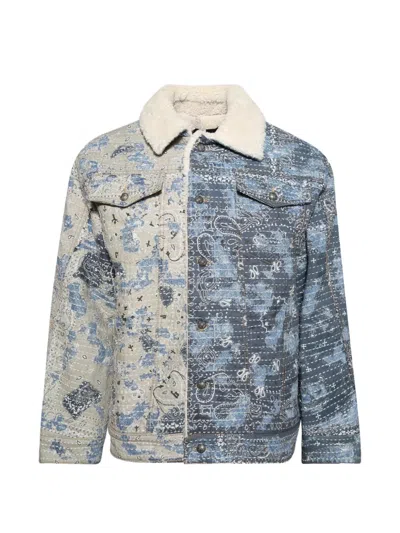 Paris Laundry Bandana Shearling-collar Jacket In Blue