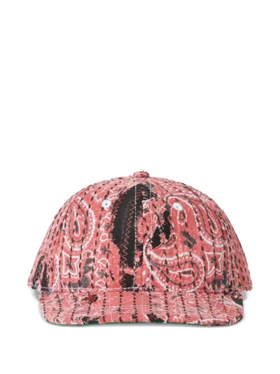 Paris Laundry Paisley Baseball Cap In Burgundy