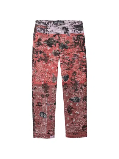 Paris Laundry Paisley Print Jeans In Red