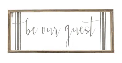 Paris Loft Be Our Guest Wood Framed Wall Sign Plaque In White