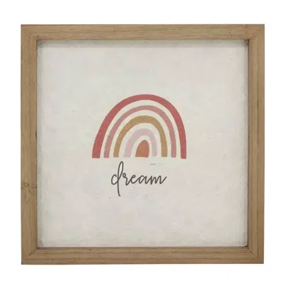 Paris Loft Dream Rainbow Decorative Wood Framed Wall Art Plaque In Multi