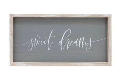 Paris Loft Sweet Dreams Rustic Wooden Wall Sign Plaque In Grey In Neutral