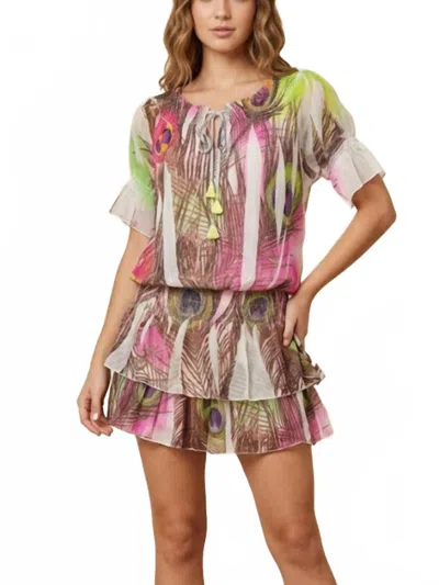 Paris Paris Women's Parisian Charm Blouse In Green Pink In Multi