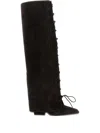 Paris Texas 100m Jane Fold Over Lace-up Boots In Brown