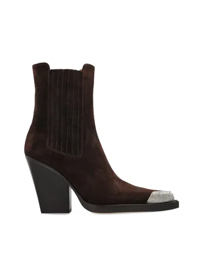 Paris Texas 100mm Dallas Metallic-toe Suede Boots