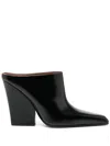 Paris Texas Jane 100 Brushed Calf Clogs In Black