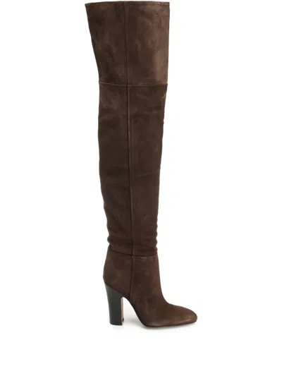 Paris Texas 100mm Lavinia Suede Thigh-high Boots In Brown