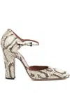 Paris Texas 100mm Python-print Ankle-strap Pumps
