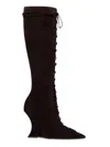 Paris Texas 105 Nina Lace-up Pointed Boots In Brown