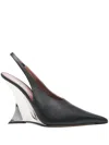 Paris Texas Black Nina Slingback Heels In Black