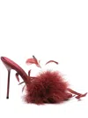 Paris Texas Mules In Burgundy Satin In Red