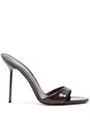 Paris Texas Lidia Brown Mules With Stiletto Heel In Patent Leather Woman In Brown