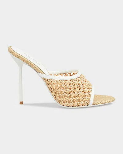 Paris Texas 105mm Lidia Woven Mule Sandals In Multi