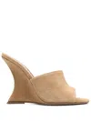 Paris Texas Nina Suede Open-toe Slingback Mules In Neutrals