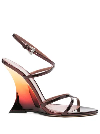 Paris Texas Nina Sandal 105 Mirror Leather Sandals Color Wine Sunset In Multi