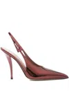 Paris Texas Jessica Slingback Mirror Leather Pumps In Red