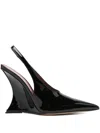 Paris Texas 105mm Slingback Wedge Pumps In Black