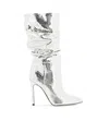Paris Texas 105mm Snakeskin-effect Metallic Boots In White