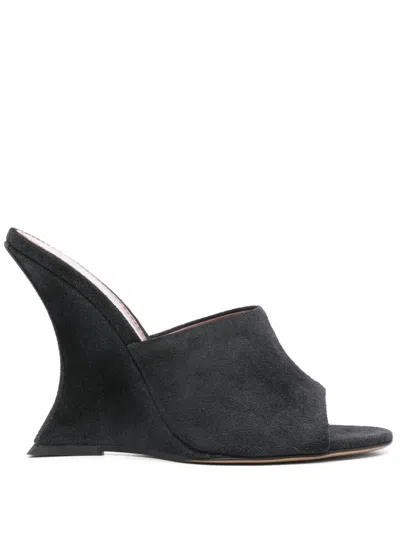 Paris Texas Mules Aus Wildleder 105mm In Schwarz