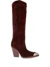 Paris Texas 10mm El Dorado Metallic-toe Suede Boots In Brown