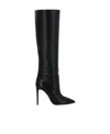 Paris Texas Arrow Toe Stiletto Boots In Black Leather In Black