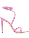 Paris Texas 110mm Lace-up Sandals In Pink
