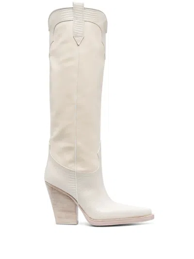 Paris Texas 110mm Leather Knee-length Boots In Neutrals