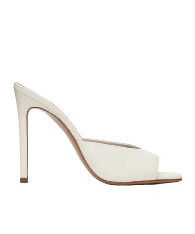 Paris Texas 110mm Leather Mules In White