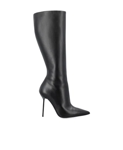 Paris Texas 110mm Leather Stiletto Boots In Black