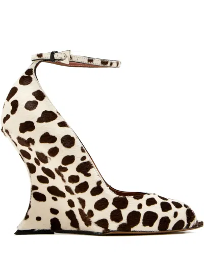 Paris Texas 110mm Leopard-print Wedge Pumps In Brown