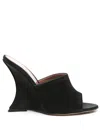 Paris Texas Suede Nina Wedge Mules 105 In Brown