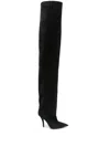 Paris Texas 110mm Suede Boots In 黑色