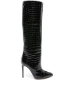 Paris Texas 115mm Crocodile-embossed Leather Boots In Black