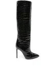 Paris Texas 115mm Crocodile-embossed Leather Boots In Black