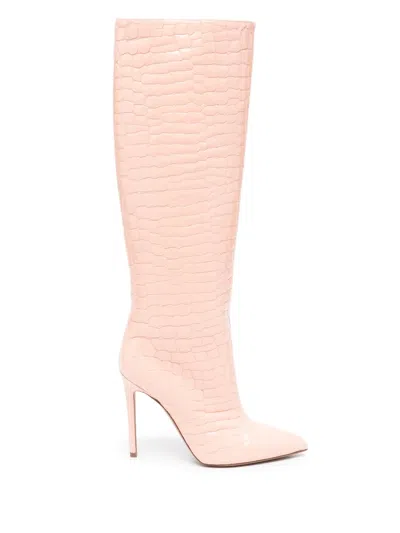 Paris Texas 120mm Crocodile-embossed Leather Boots In Pink