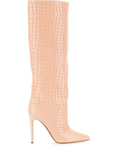 Paris Texas 120mm Crocodile-embossed Leather Boots In Pink