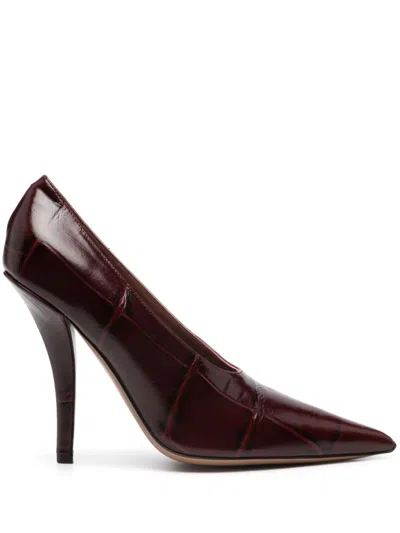 Paris Texas Jessica Croco-embossed Leather Pumps In Rouge Noir