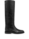 Paris Texas 20mm Montana Croco-embossed Leather Boots In Black
