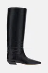 Paris Texas Leather Bettina Boots With Squared Toe In Black