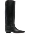Paris Texas Leather Bettina Boots With Squared Toe In Black