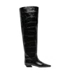 Paris Texas Bettina Croc-effect Leather Boots In Black