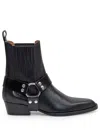 Paris Texas Helena Shiny Vintage Leather Ankle Boots In Black
