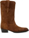 Paris Texas 35mm Hilda Suede Embroidered Boots In Brown