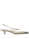 Paris Texas 35mm Jessica Leather Western Slingbacks In Neutrals