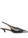 Paris Texas Mini Leather Western Pumps With 4 Cm Heel Height In Black